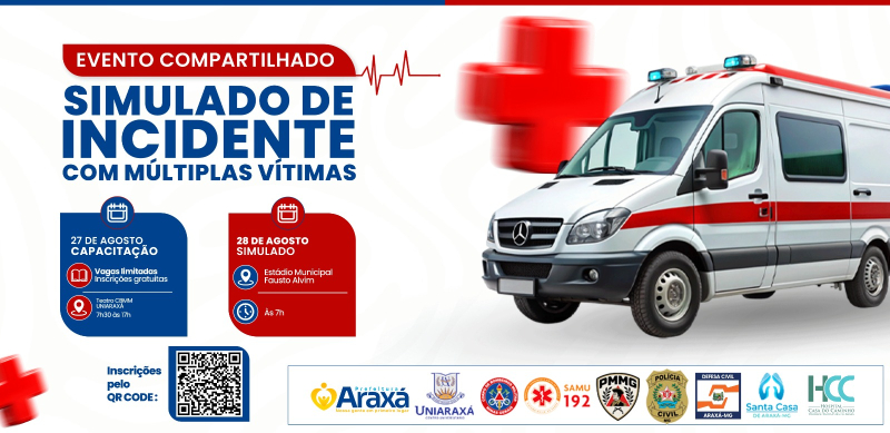 Araxá recebe capacitação e simulado de incidente com múltiplas vítimas nos dias 27 e 28 de agosto